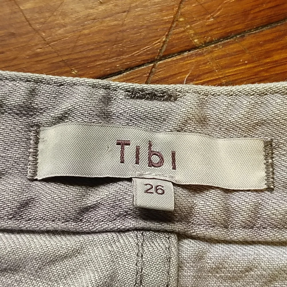Tibi Grey Denim Double Waisted Sam Jean Size 26 Small Wide Leg Carpenter Jeans - Picture 5 of 9